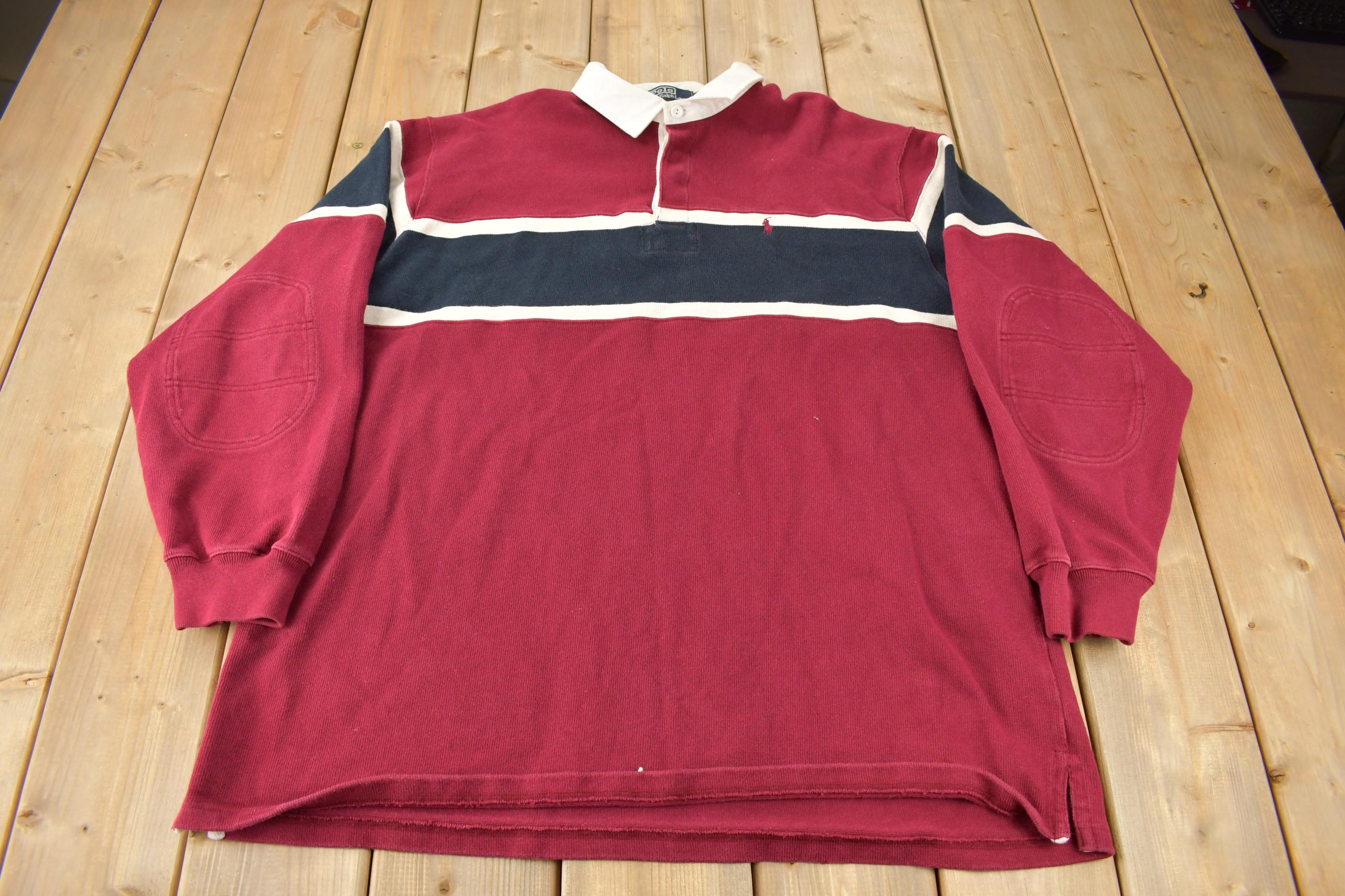 Vintage 1980s Polo Ralph Lauren Color Block Rugby Sweatshirt