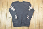 Vintage 1990s Jones New York Floral Knit Crewneck Sweater