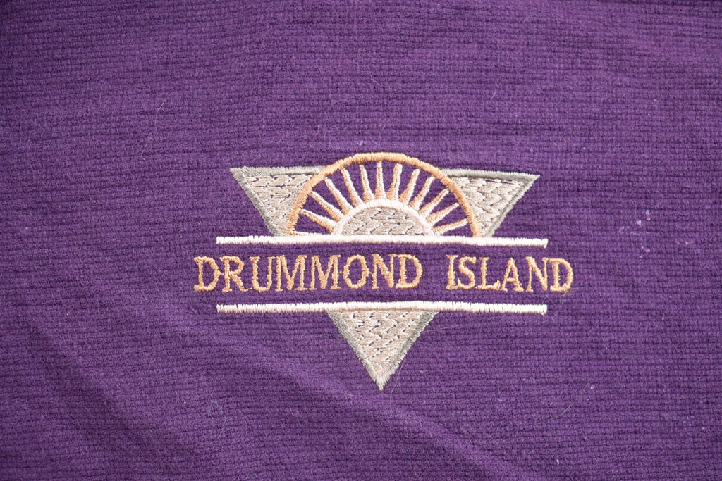 Vintage 1990s Drummond Island Embroidered Made In USA Henley Sweatshirt