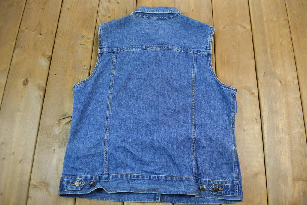 Vintage 1990s Vintage Indigo Western Style Button Up Rodeo Vest