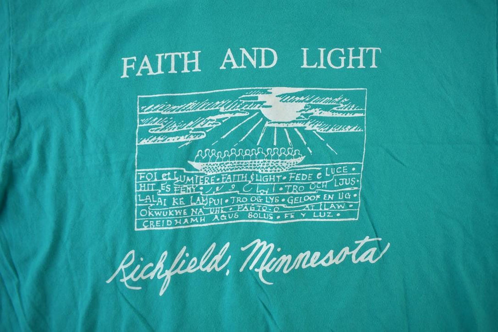 Vintage 1990s Faith and Light Richfield Minnesota Christian Religious T-Shirt