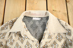 Vintage 1970's Argyle Pattern Button Up Shirt Women's Medium