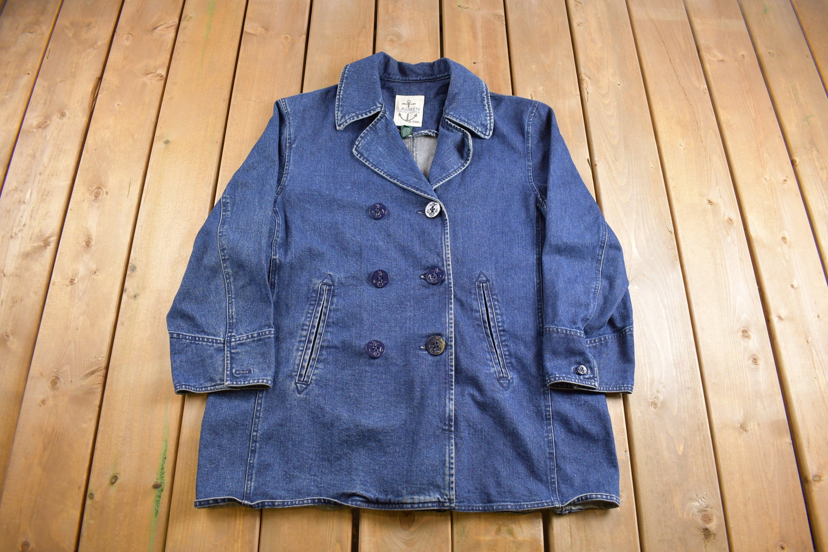 Vintage 1990s Lauren Ralph Lauren Denim Blazer Jacket