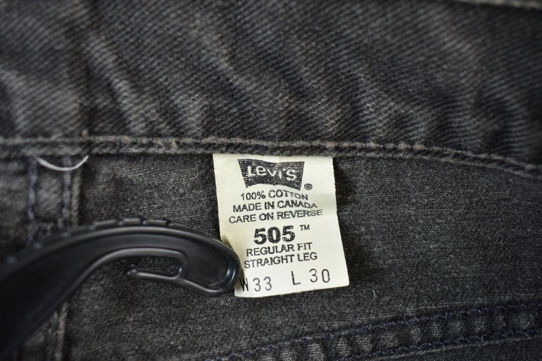 Vintage 1990s Levi's 505 Red Tab Black Jeans Size 33 x 30
