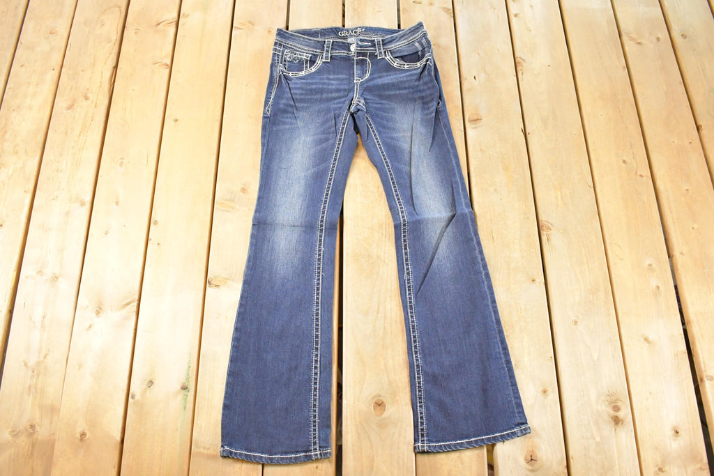 Vintage Deadstock Y2K Grace LA Bedazzled Low Rise Jeans Women's Size 27 x 32