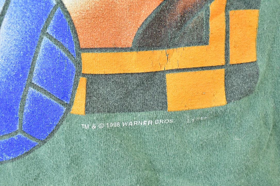 Vintage 1996 Warner Brothers Volleyball Taz Daffy Novel Teez Cartoon Promo T-Shirt