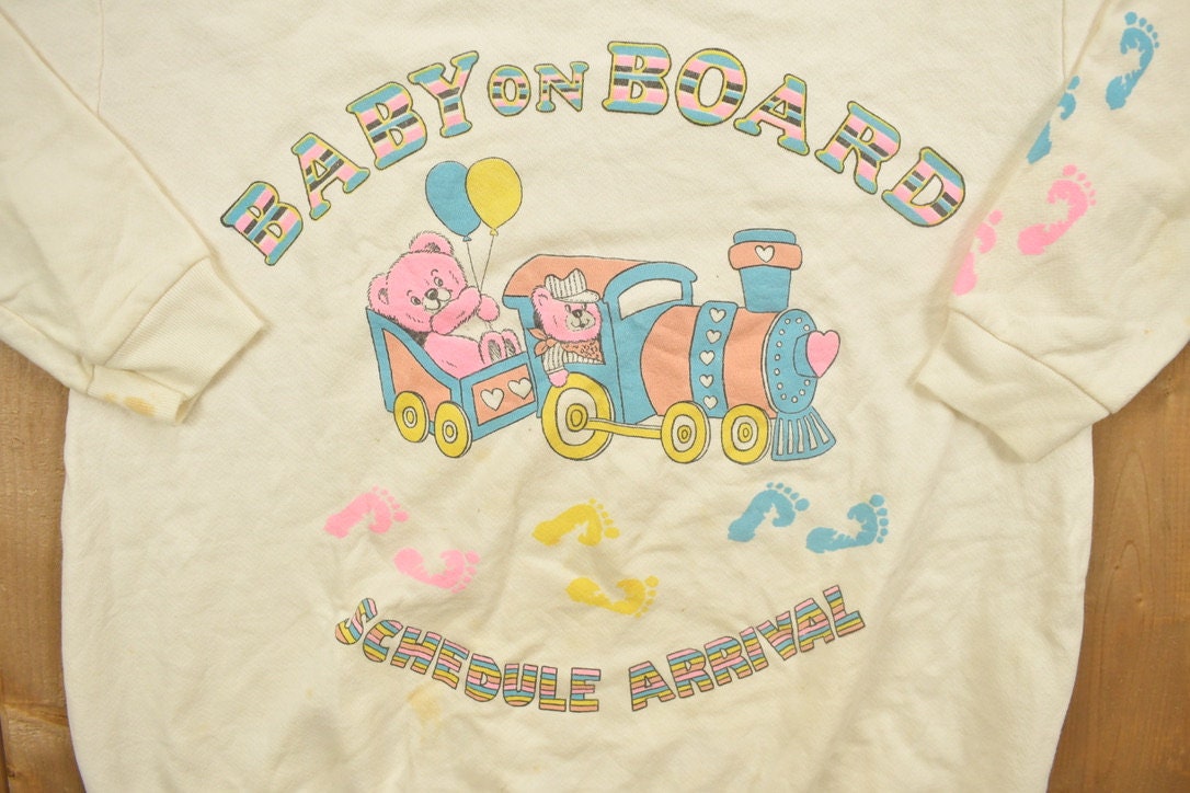 Vintage 1980s Baby on Board Crewneck Sweater