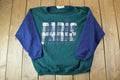 Vintage 1990s Paris Sport Club Plaid Letter Crewneck Sweatshirt