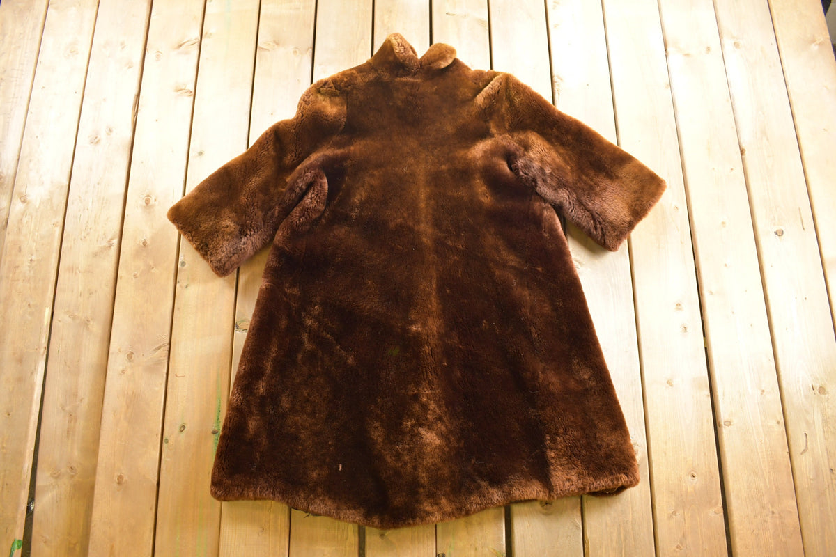 Vintage 1960s Full Length Shearling Fur Coat