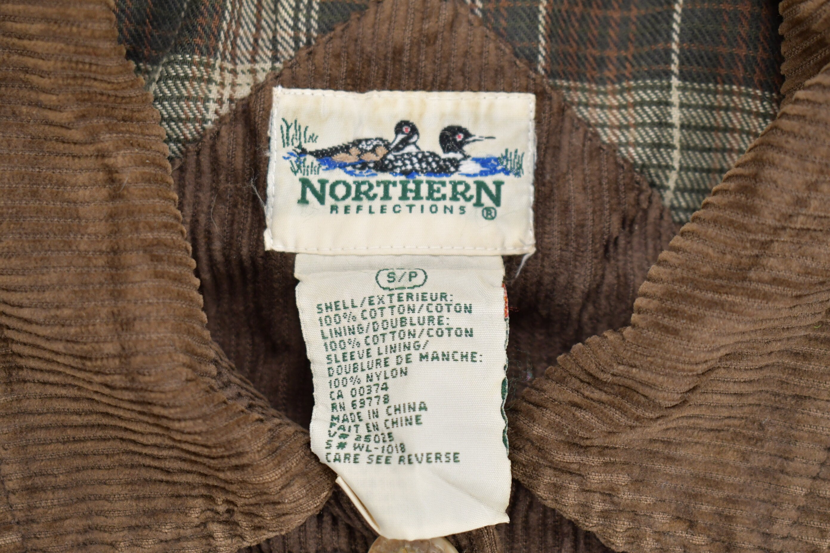 Vintage 1990s Northern Reflections Brown Corduroy Button Up Shirt
