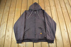 Vintage Distressed Carhartt Full Zip Thermal Lined Hoodie Sweatshirt Men's XL