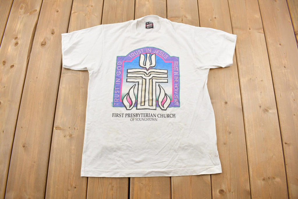 Vintage 1990s Trust In Jesus Youngstown Ohio Souvenir Church T-Shirt