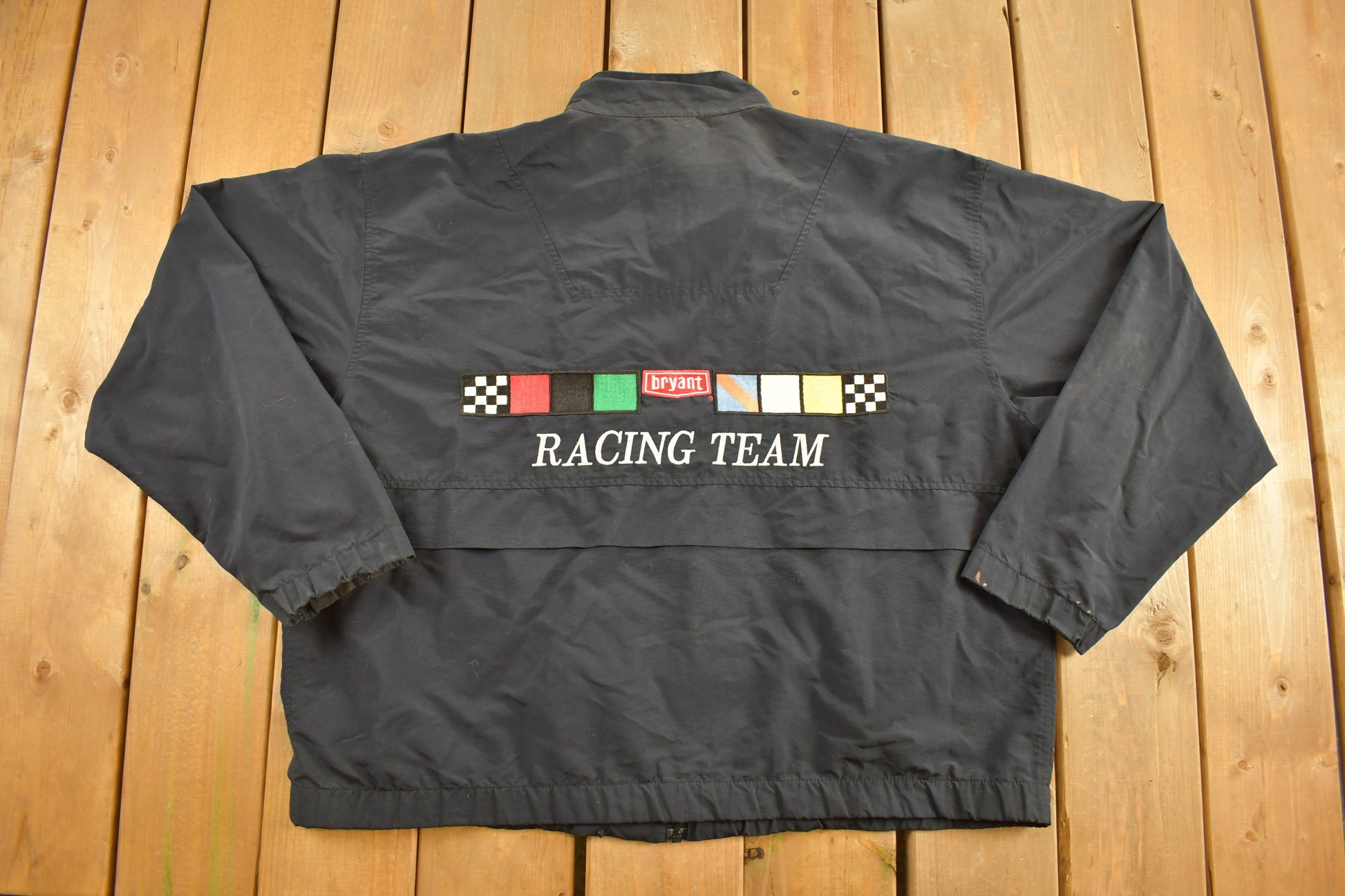 Vintage 1990's Bryant Racing Team Jacket / Nylon Jacket / Streetwear/ Automotive Apparel / Starbus / Racing Jacket / Embroidered