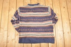 Vintage 1990s North Crest Abstract Striped Knit Crewneck Sweater Women's XL
