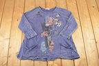 Vintage 1990s Jess And Jane Floral AOP Souvenir Shirt Womens M / 90s Crewneck / Travel Vacation Sweater