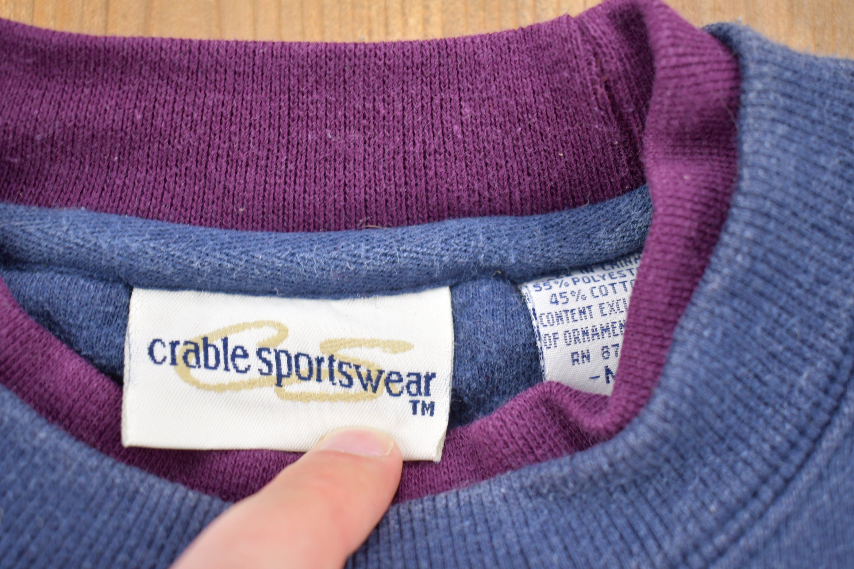 Vintage 1990s Blank Navy Blue Crewneck Sweatshirt