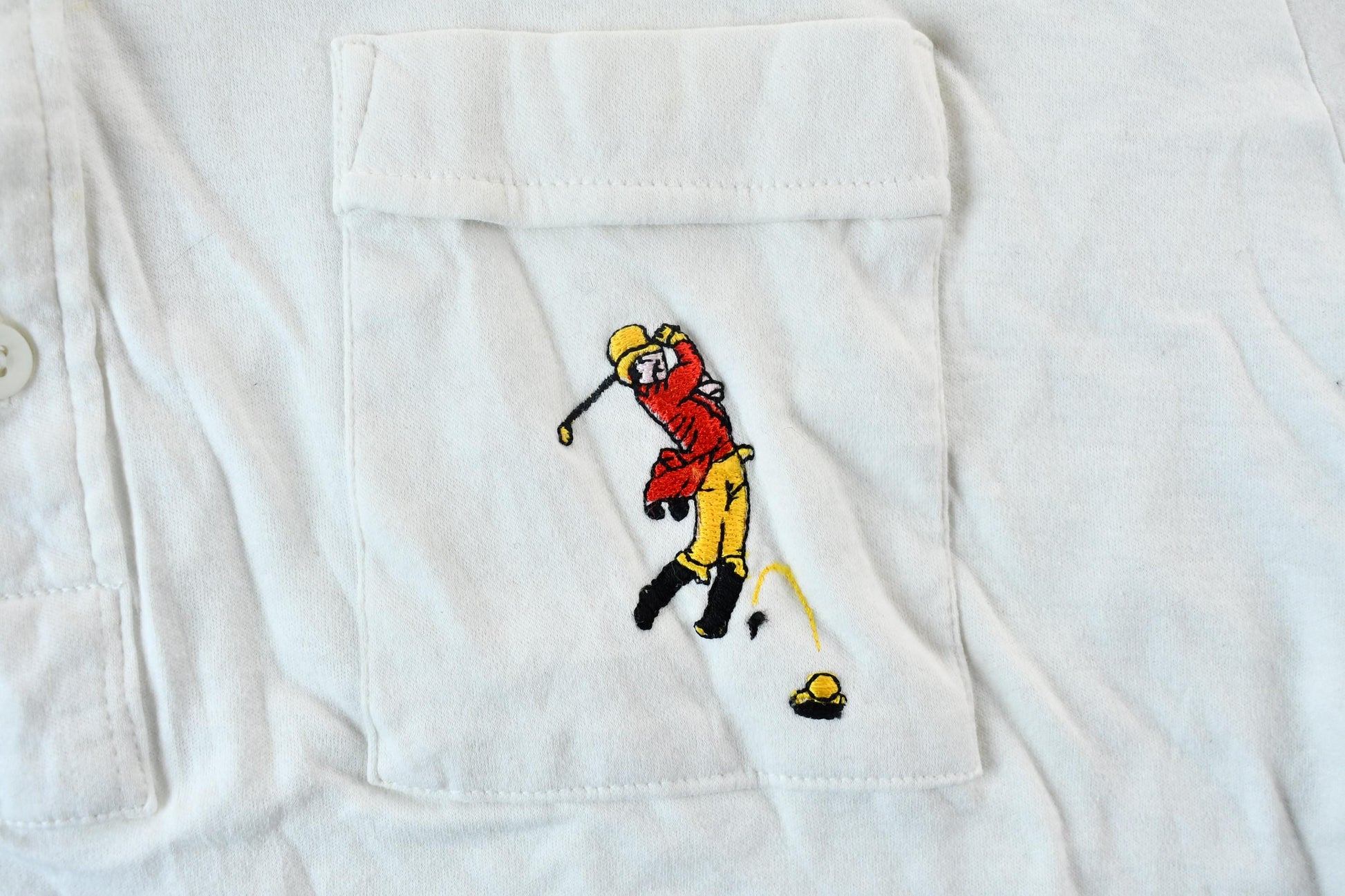 Vintage 1980s Johnnie Walker White Golf Logo Polo Shirt