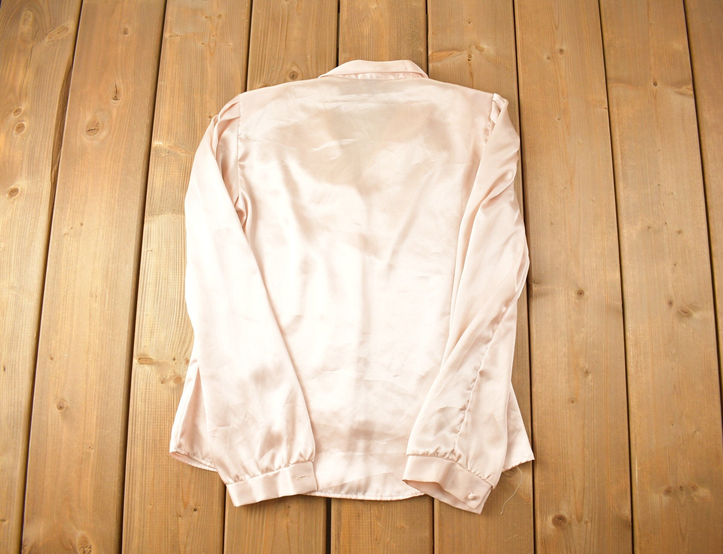 Vintage 1990s Daniela Women's Silk Blank Button Up Shirt