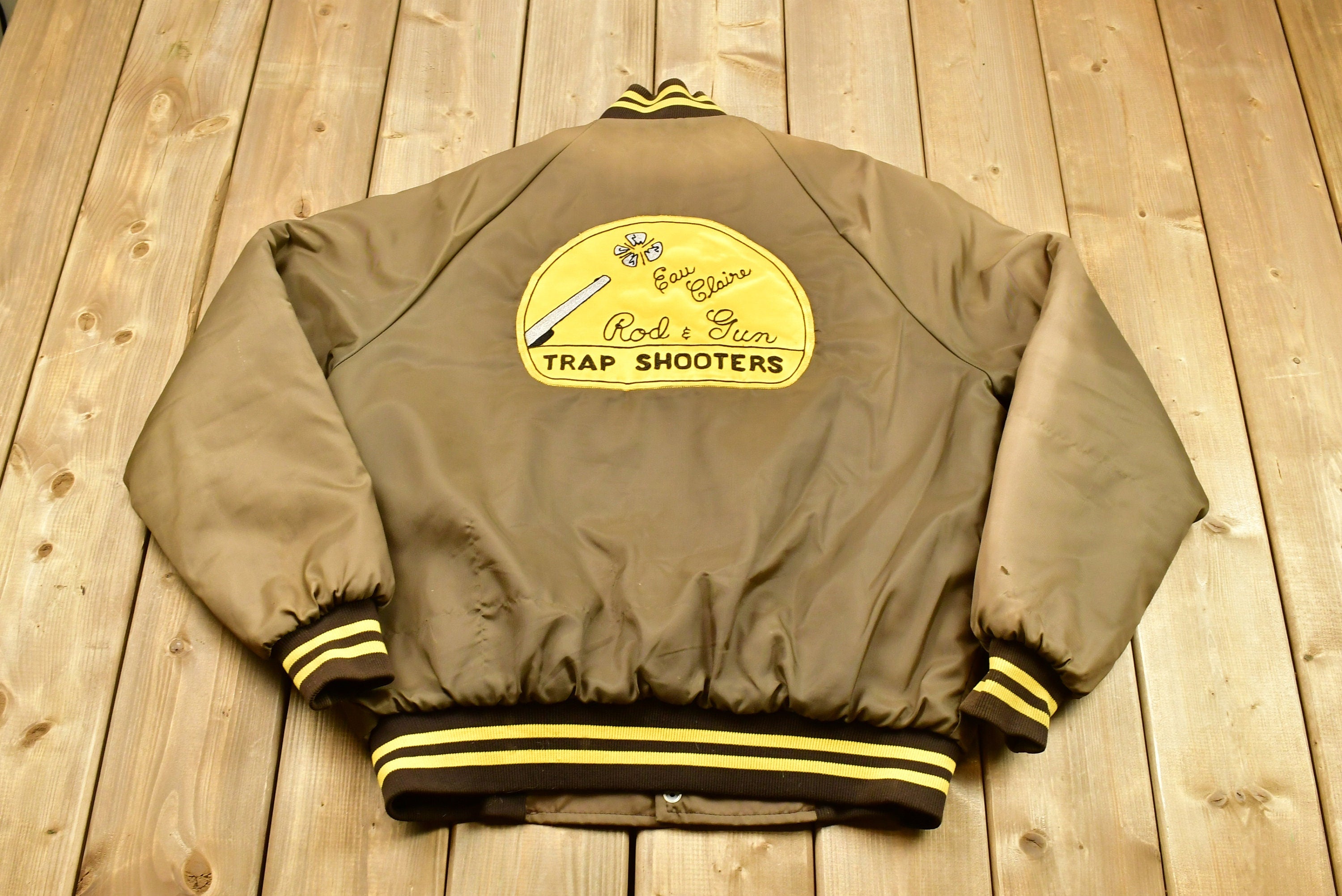Vintage 1980s Jacket Trap Shooters Satin Bomber