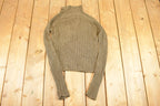 Vintage Y2K One Step Up Ribbed Knit Crewneck Sweater Women's S / Abstract Pattern 3D Knitted Sweatshirt