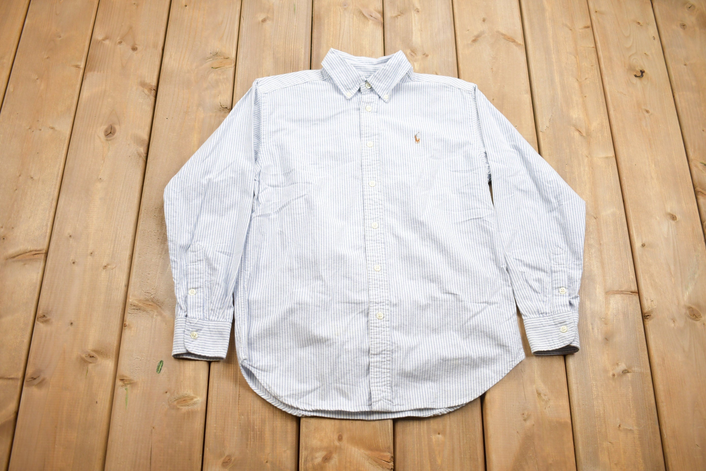 Vintage 1990s Polo Ralph Lauren Vertical Striped Button Up Shirt