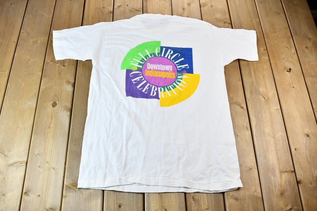 Vintage 1990s Downtown Indianapolis Indiana Full Circle Celebration Souvenir Travel T-Shirt  Made In USA  American Vintage