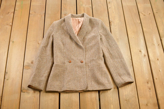 Vintage 1980s Bagatelle Wool Blazer Jacket / Tweed Jacket / Vintage 80s Jacket / Outdoor / Winter / Cozy Coat