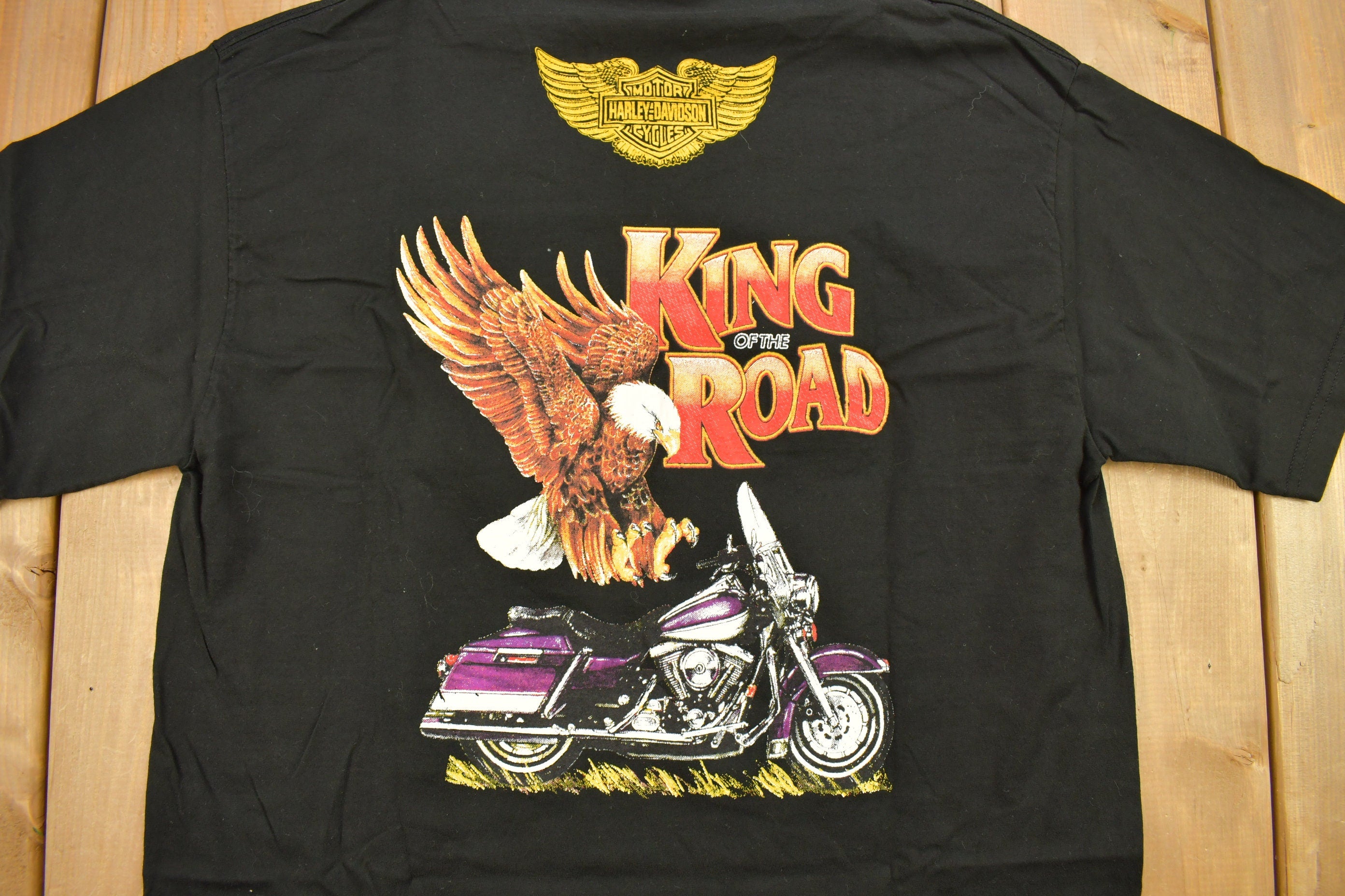 Vintage 1990s Harley Davidson PTO Vallarta Mexico King Of The Road T-Shirt