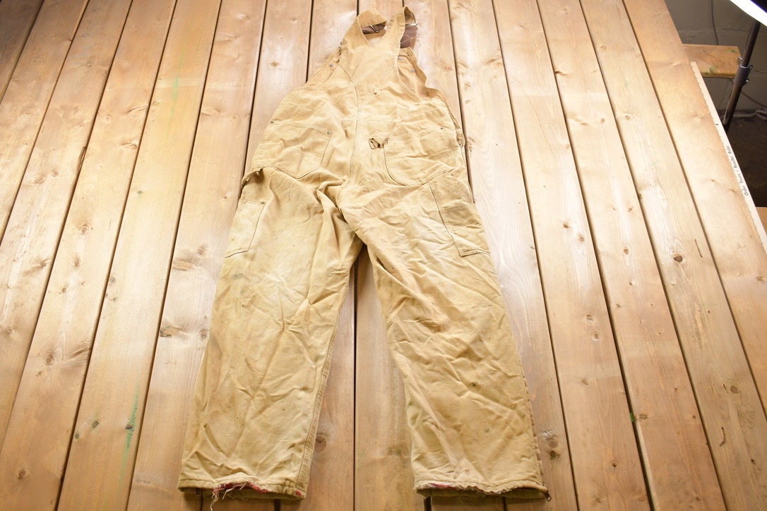 Vintage 1990s Carhartt Double Knee Canvas Overalls Size 38 Medium