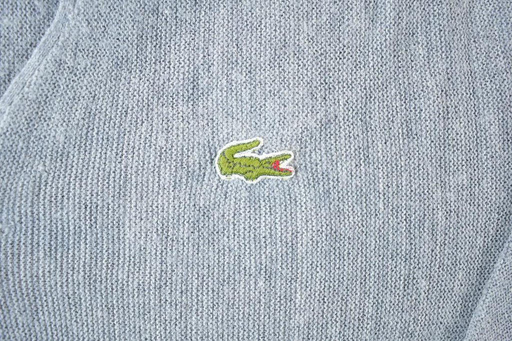 Vintage 1970s Izod Lacoste Heater Grey Knit Perfect Mild Distress Cardigan Sweater Made In USA