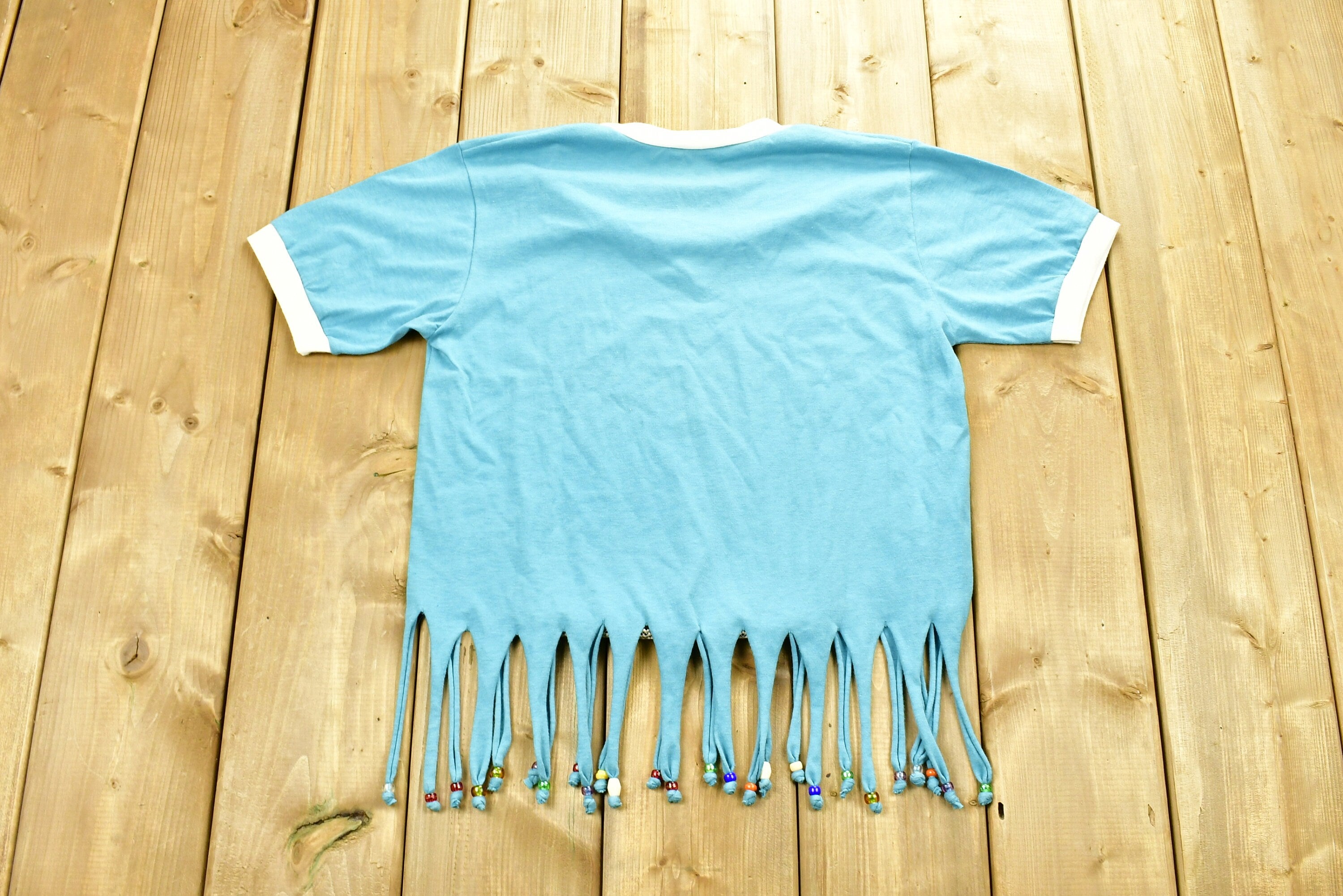 Vintage 1970s Jamaica No Problem Beaded T-Shirt