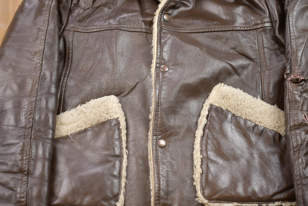 Vintage 1980s Phase III Leather Fur Lined Jacket