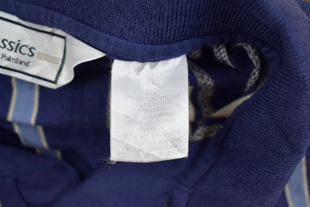 Vintage 1990s Classics By Palmland Striped Quarter Button Polo Shirt