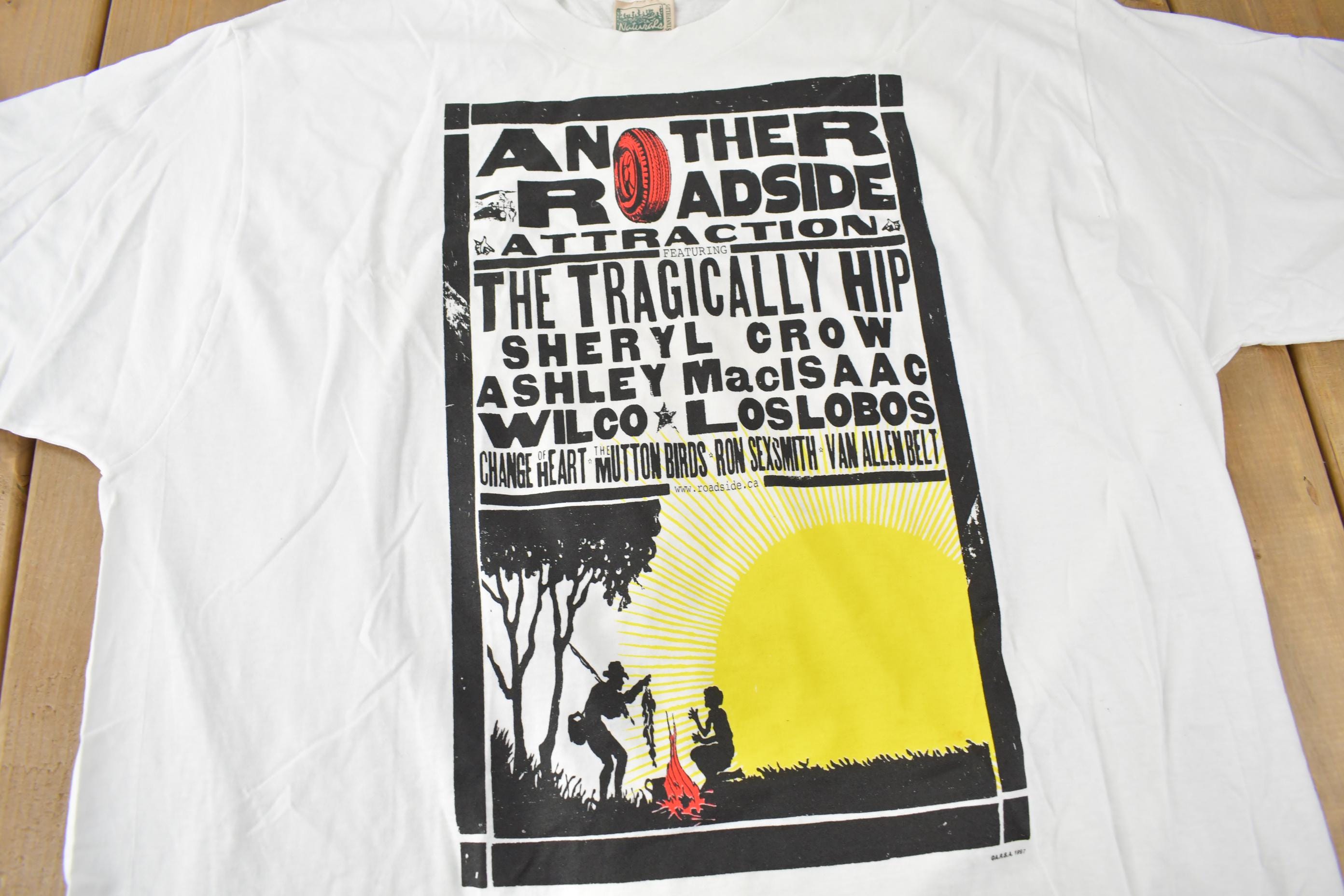 Vintage 1997 Deadstock The Tragically Hip Another Roadside Attraction Graphic Single Stitch Band Tee Made in Canada