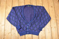 Vintage 1990s Melange Abstract Knit Cardigan Sweater Women's XL