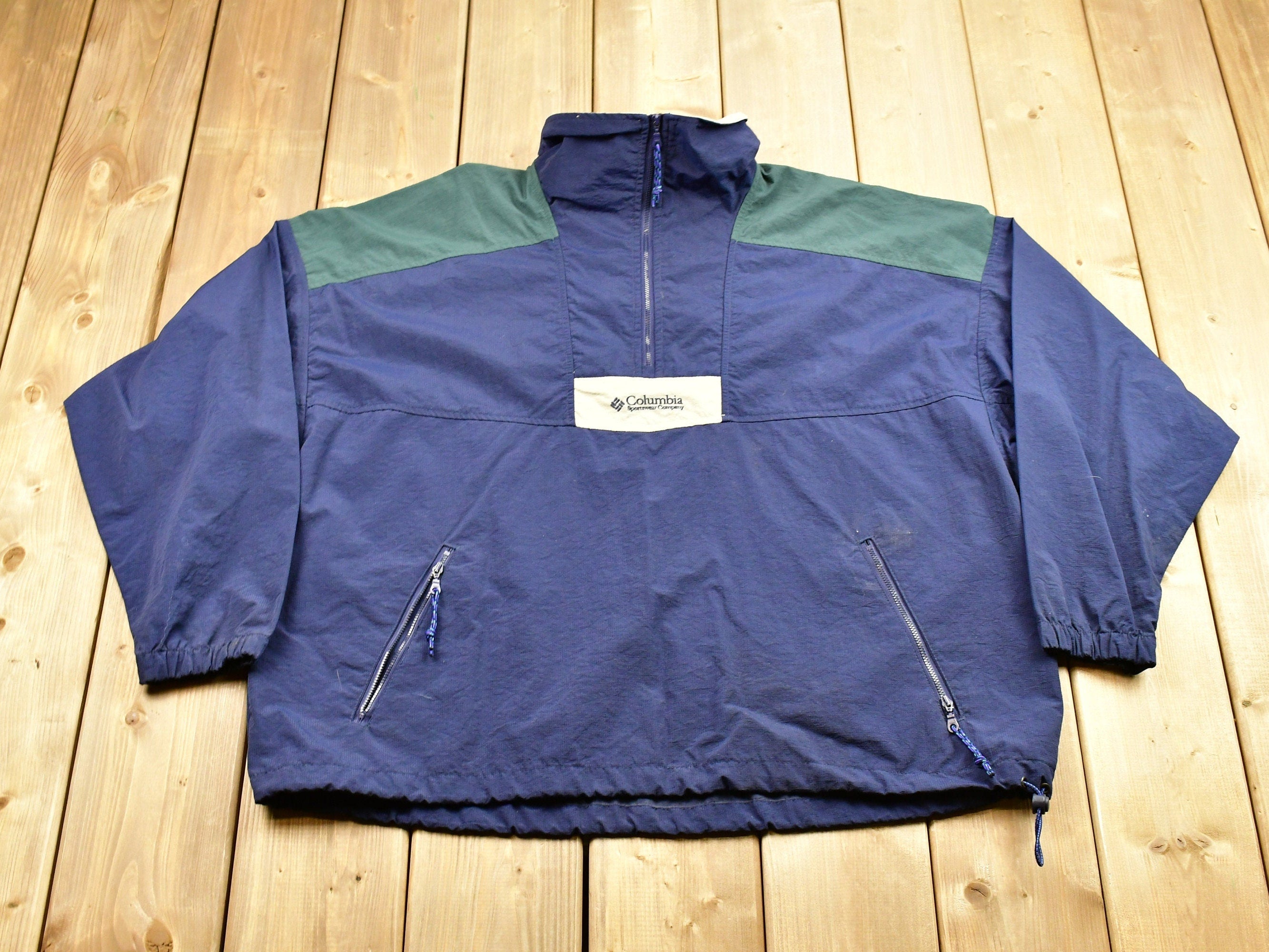 Vintage 1990s Columbia USA Half Zip Windbreaker
