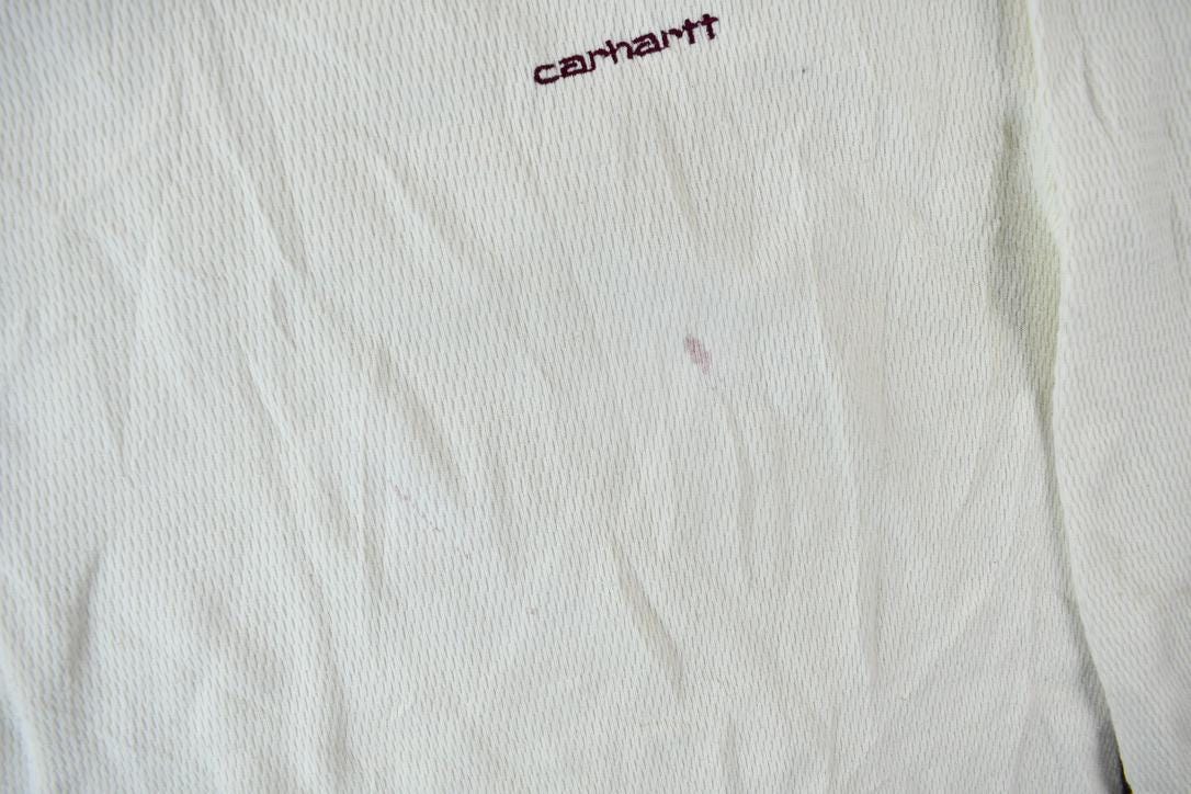 Vintage 1990s Distressed Carhartt Long Sleeve Thermal Shirt  90s  Vintage Streetwear  Paint Splatter Carhartt  Workwear  Made In USA