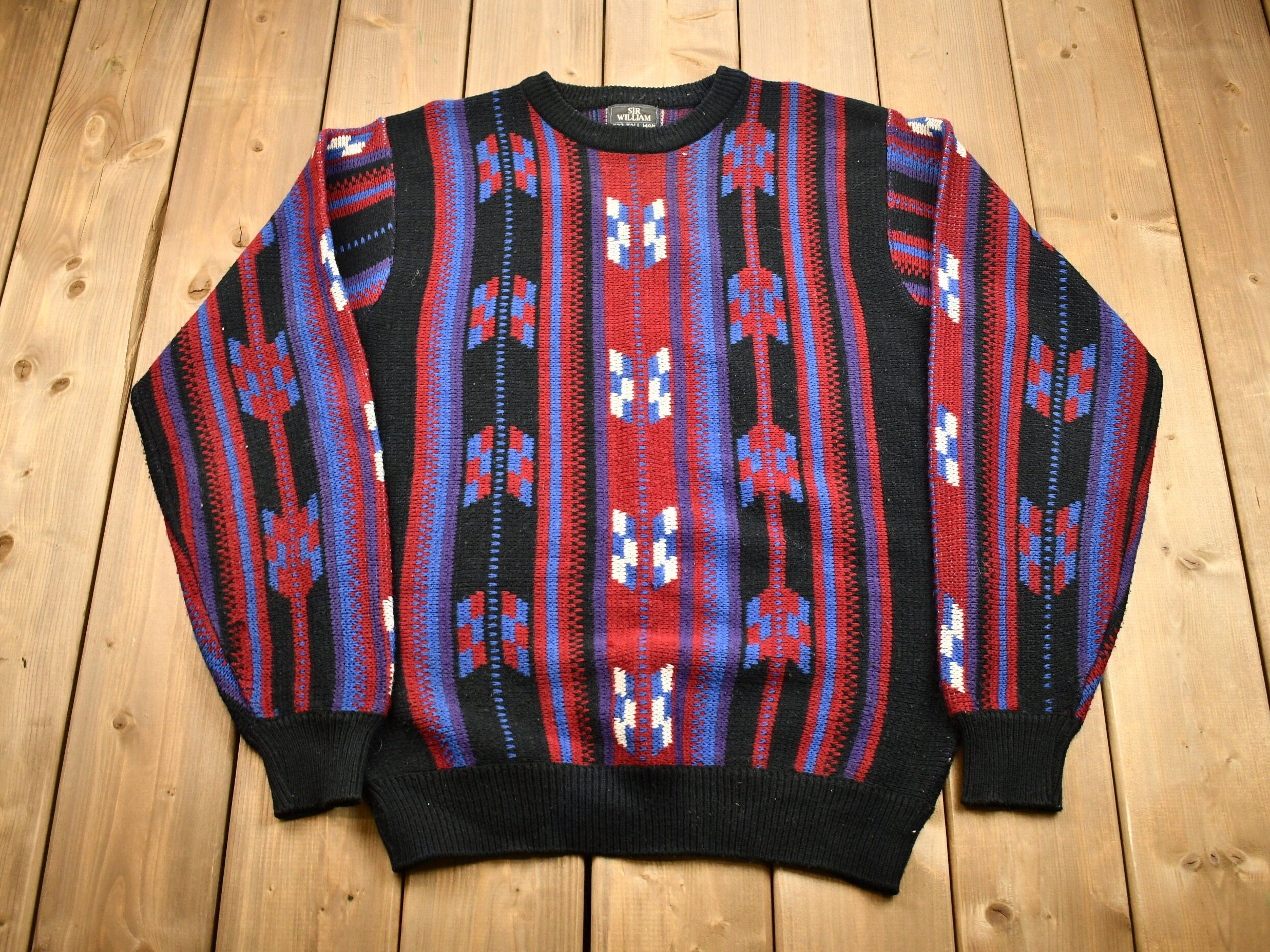 Vintage 1990s Sir WIlliam 3D Knit Sweater