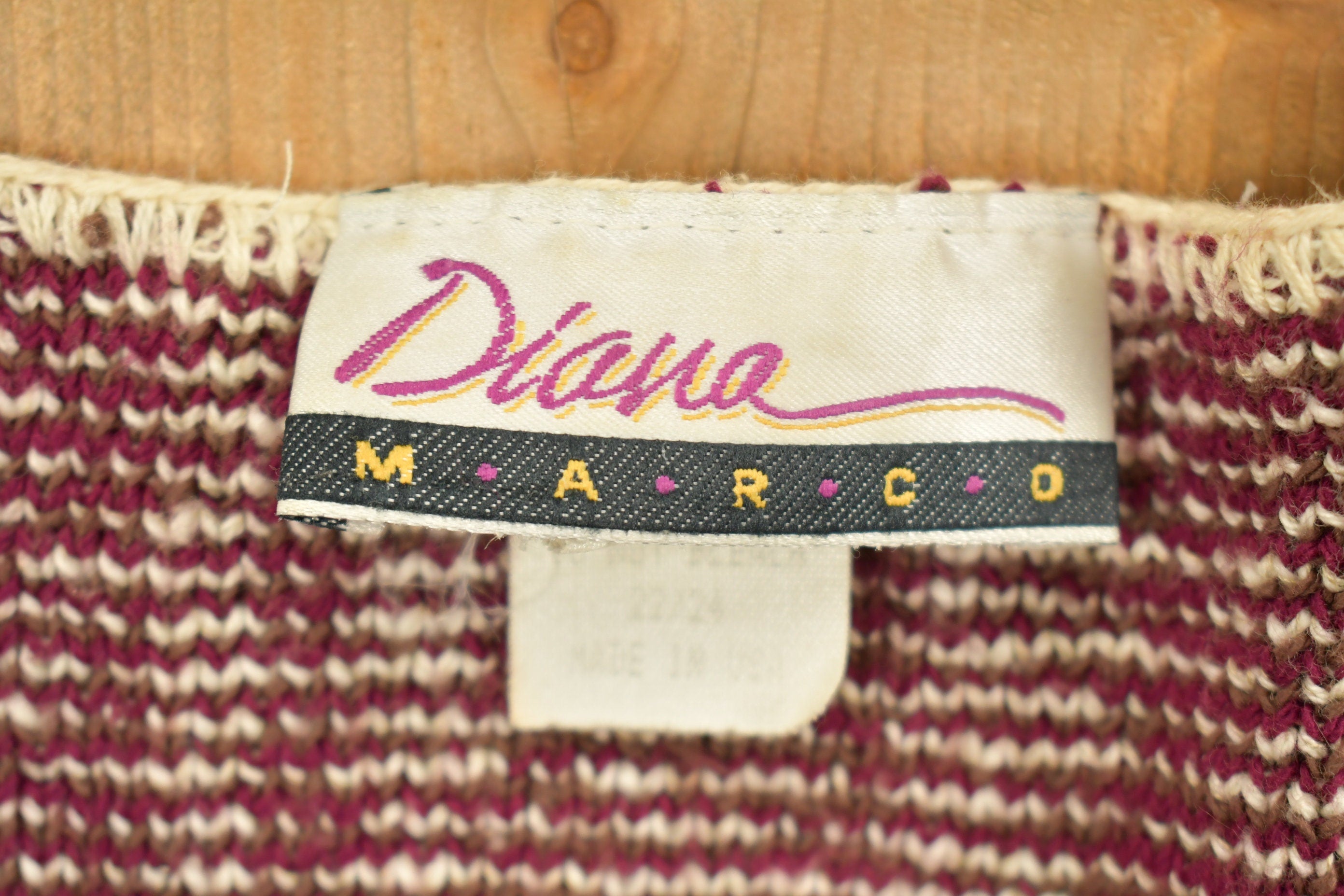 Vintage 1990s Diana Macro Knitted Sweater Vest  Vintage 90s Vest  Pattern Sweater  Knit Vest  Abstract Pattern  Embroidered