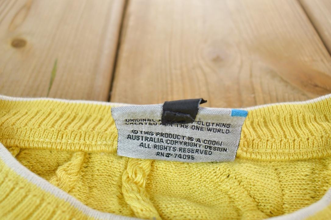 Vintage 1990s Coogi Made In Australia 3D knit 100% Cotton Abstract Pattern Crewneck Sweater