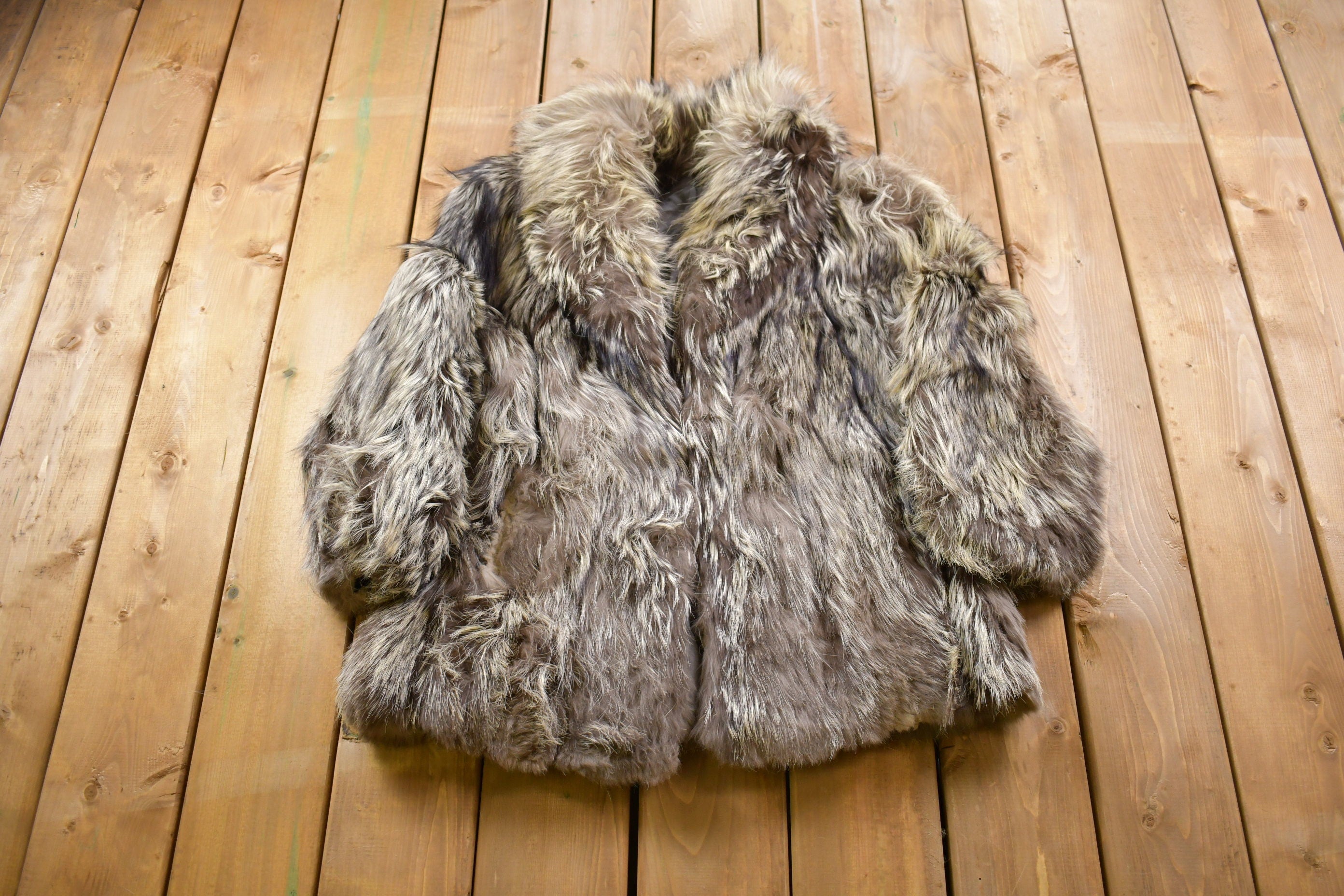 Vintage 1980s Silver Fox Fur Coat