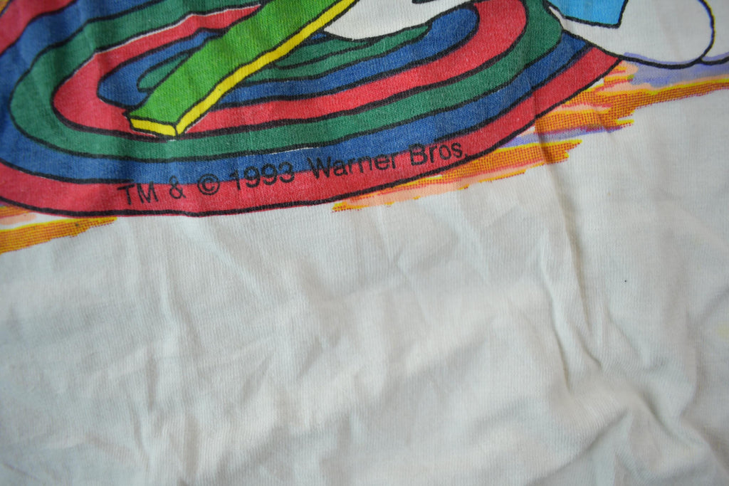 Vintage 1990s Tiny Tunes Destination Alps All Over Print Graphic T-Shirt  Warner Bros  Looney Tunes  3XL  CUT NECK