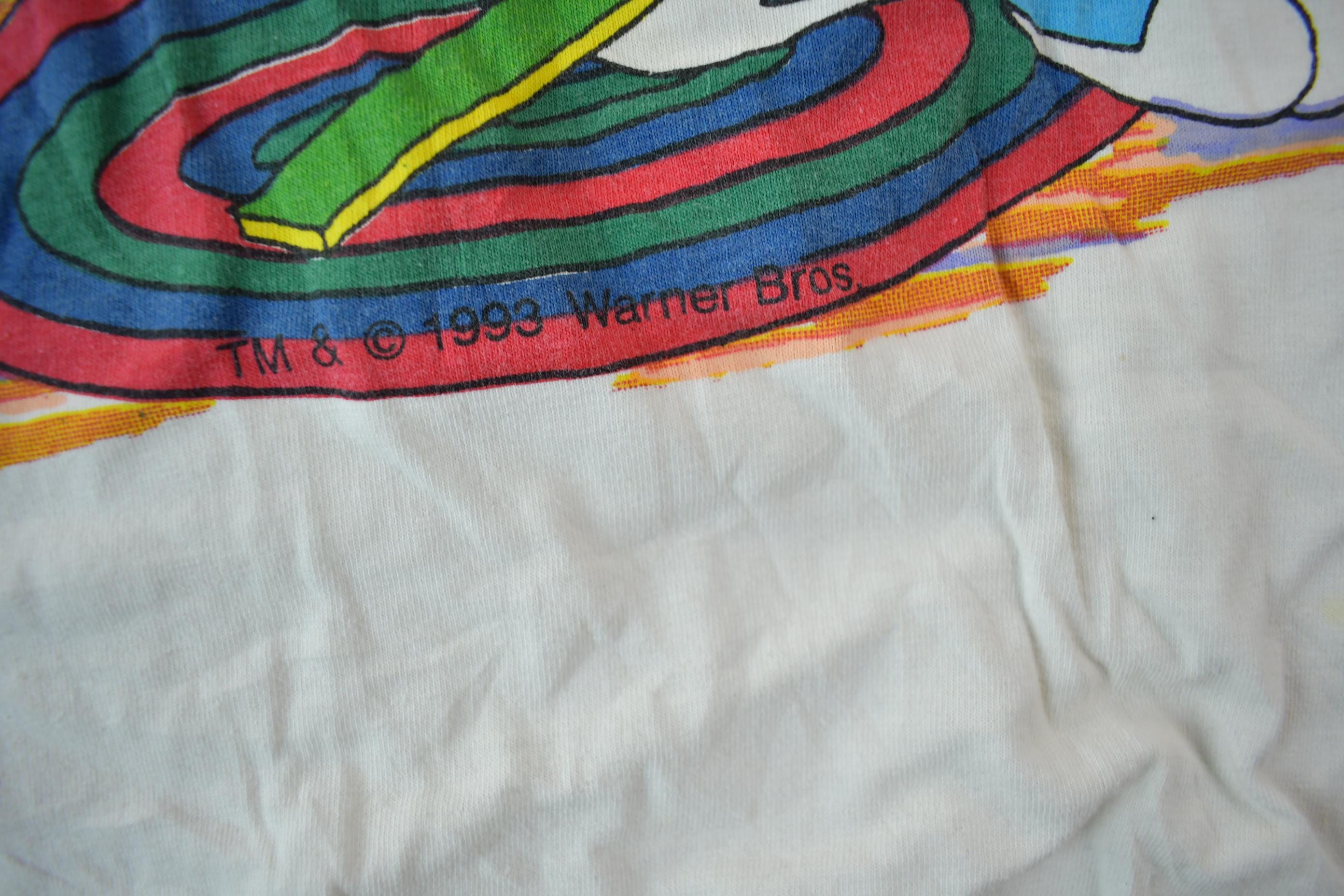Vintage 1990s Tiny Tunes Destination Alps All Over Print Graphic T-Shirt  Warner Bros  Looney Tunes  3XL  CUT NECK