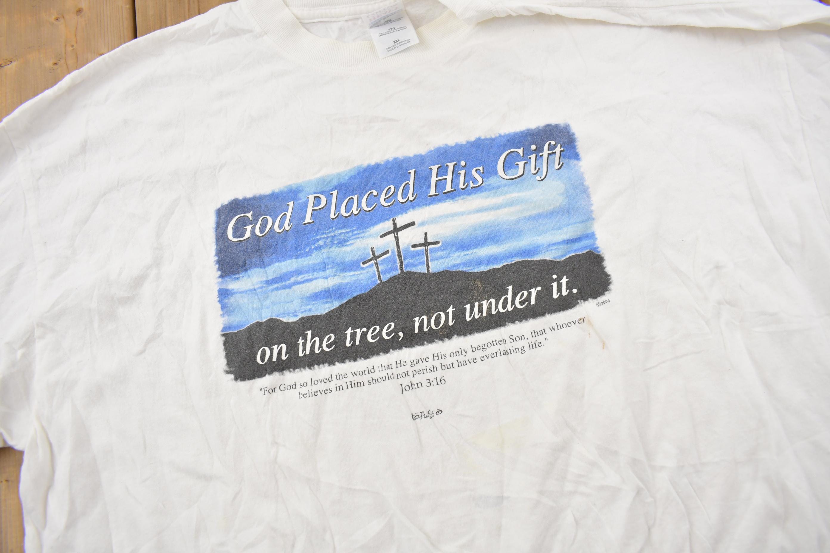 Vintage 2003 Jesus Theme Christian Graphic Religious T-Shirt Jesus Tee