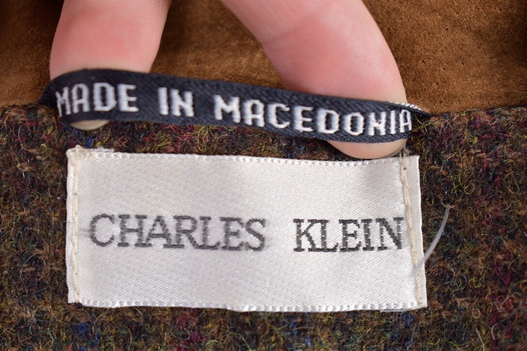 Vintage 1980s Charles Klein Herringbone Wool Blazer / Men's Blazer / Formal Blazer / Casual Wear / Made In Macedonia