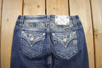 Vintage Y2K Miss Me Bedazzled Low Rise Jeans Size 26x32