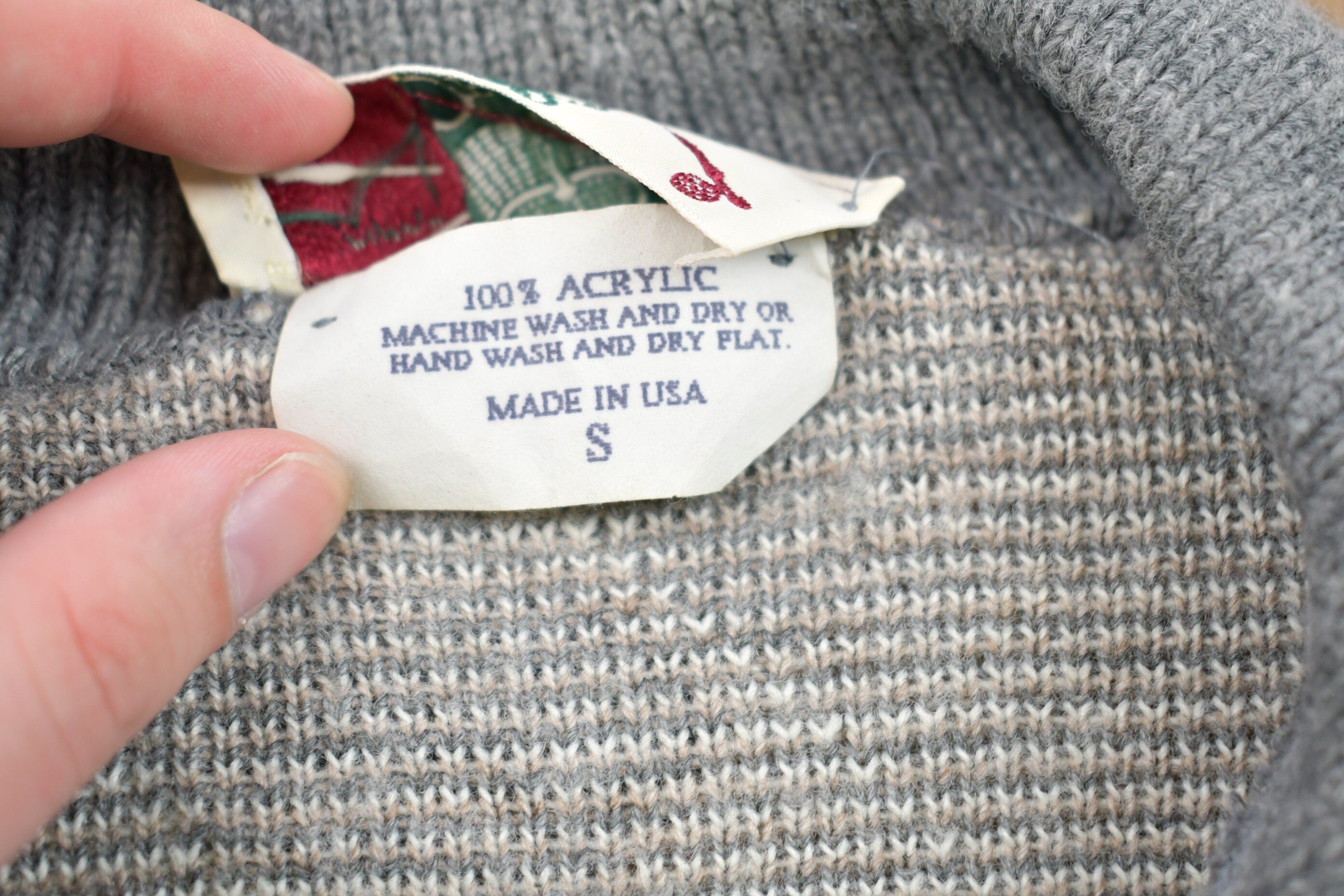 Vintage 1990s Knitted Argyle Crewneck Sweater