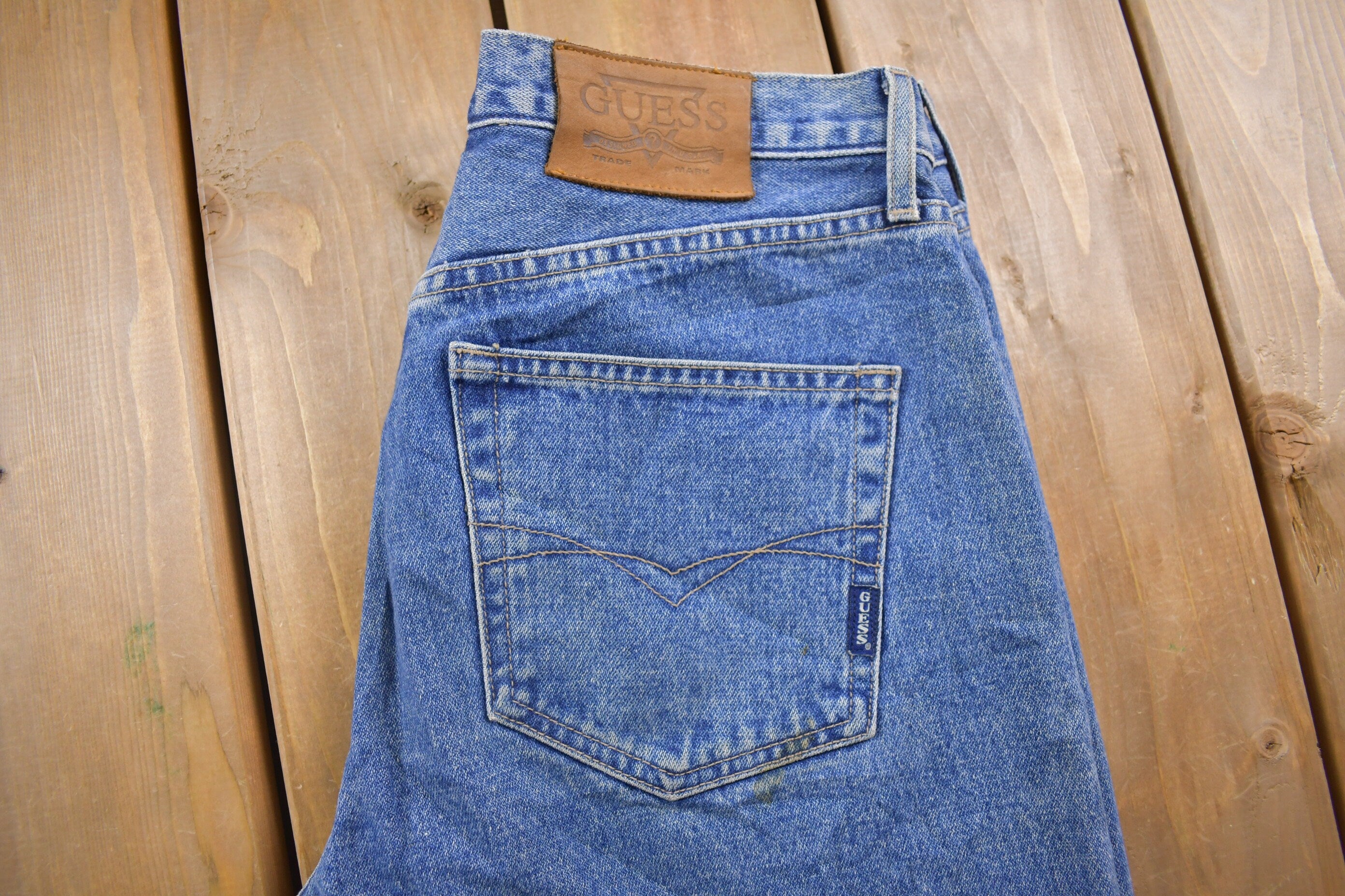 Vintage 1990's Guess Jeans Blue Denim Pants 32 x 34