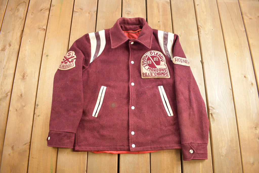 Vintage 1983 Midget O'leary Maroons PEIC Champs Varsity Jacket