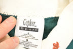 Vintage 1990s Gopher Sport Collared Leaf Design Graphic Print Collared Sweatshirt Women's L